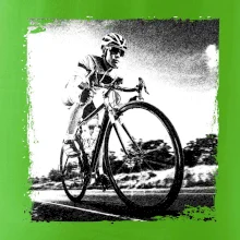 Cyklista černobílá cesta