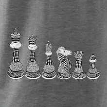 Šachové figurky v řadě - kreslené