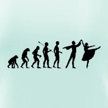 Evoluce tanec - muž a žena se sukní