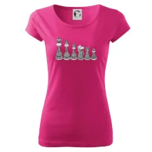 Šachové figurky v řadě - kreslené