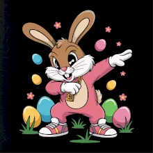 Velikonoční králík dělající dab