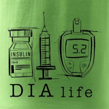 D I A life - kreslený insulin injekce a glukometr