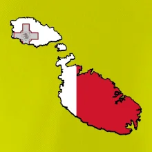 Mapa Malta s vlajkou