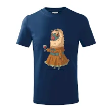 Alpaka s vínem žena