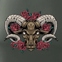 Hlava berana s růžemi