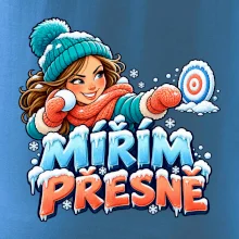 Rodinná vánoční trička - Mířím přesně máma sněhová bitva