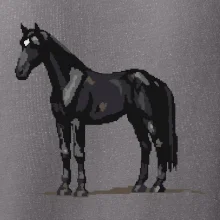 Černý kůň pixel