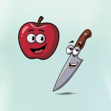 Parové triko - Jablko a nůž