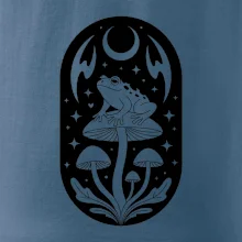 Goblincore černobílá oválná žába