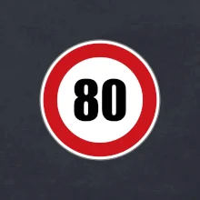 Dopravní značka - omezení rychlosti 80