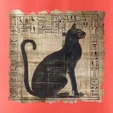 Egyptské hieroglyfy kočka