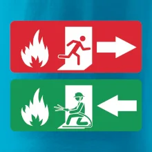 Lidé utíkají, hasiči přibíhají