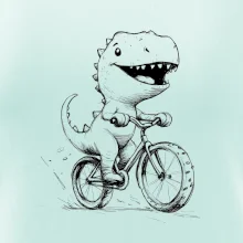 Roztomilý Dinosaurus na kole