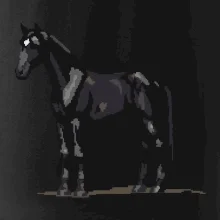Černý kůň pixel