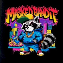 Mýval - masked bandit grafitti