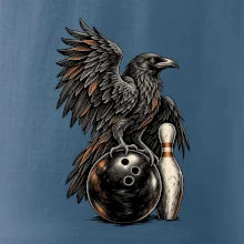 Bowling havran s koulí a kuželkou