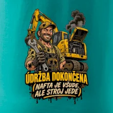 Údržba bagru dokončena nafta je všude