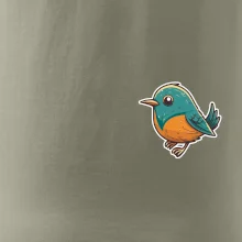 Ptáček kreslený na prsu