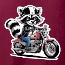 Mýval na motorce kreslený