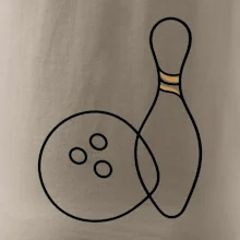 Bowling minimalistická linka s koulí a kuželkou