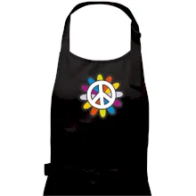 Peace symbol s kreslenou květinou