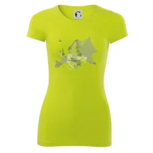 Mapa Evropy - srdce v Ukrajině