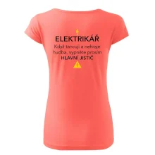 Elektrikář - hlavní jistič - Nápis na zádech