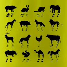 Zvířecí stopy s obrázkem zvířete - stopy zvířat