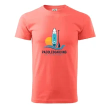 Paddleboard s pádlem při západu slunce eat sleep repeat