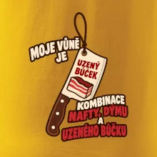 Vůně nafty dýmu a uzeného bůčku