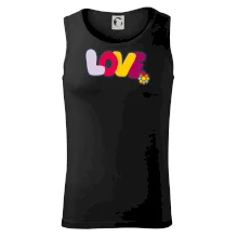 Love nápis s květinou