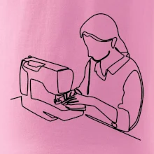 Švadlena a šicí stroj jedním tahem