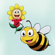 Parové triko - Včela a květina