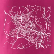 Mapy měst černobílé Ostrava Poruba