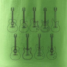 Typy kytar černé kresby