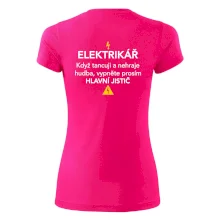 Elektrikář - hlavní jistič - Nápis na zádech