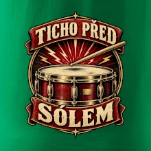 Ticho před sólem - vintage bubenický emblém