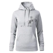 Kreslený rybář na pařezu