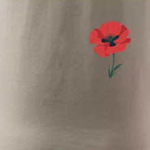 Vlčí mák kreslený na prsu