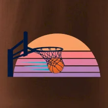 Retro západ slunce a basketbalový koš