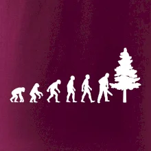 Evoluce dřevorubec - pila a strom