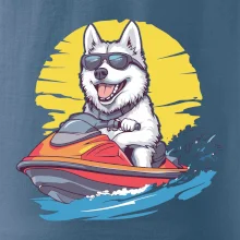 Husky na vodním skútru