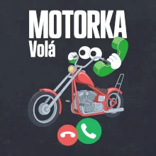 Karikatura motorka chopper volá