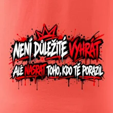 Není důležité vyhrát - pouliční graffiti s červenými tahy