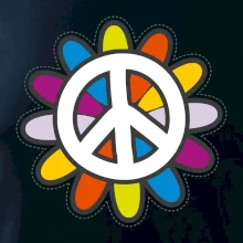 Peace symbol s kreslenou květinou