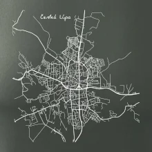 Česká Lípa - Mapa černobílá