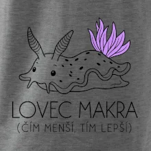 Lovec makra nahožábrý mořský plž s fialovými žábrami
