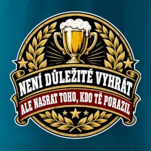 Není důležité vyhrát - pivní pohár a zlatý vavřín