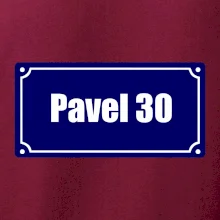 Jméno a věk - uliční cedule - modrá