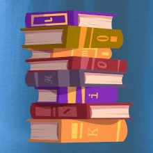 Knihomol stojící knihy